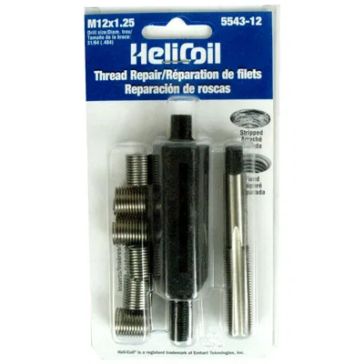 5543-12 – SW ANDERSON Thread Repair Kit, Universal M12 x 1.25 Thread Size With 6 Heli-Coil Inserts/ Installation Tool...